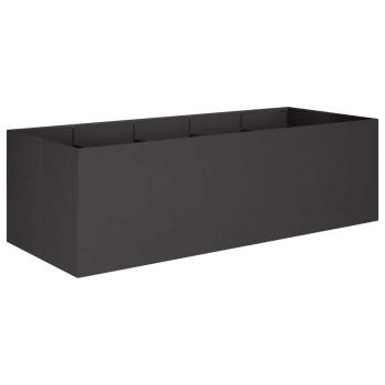Garten-Pflanzgef?? Schwarz 200 x 80 x 60 cm Kaltgewalzter Stahl