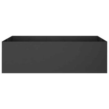 Garten-Pflanzgef?? Schwarz 200 x 80 x 60 cm Kaltgewalzter Stahl