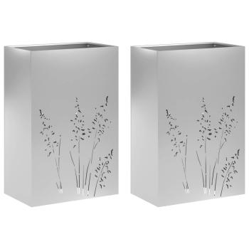 Garten-Pflanzgefäß 2 Stk. Silber 50 x 30 x 75 cm