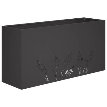 Garten-Pflanzgefäß Schwarz 100 x 20 x 49 cm Kaltgewalzter Stahl