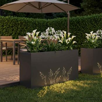 Garten-Pflanzgefäß Schwarz 100 x 20 x 49 cm Kaltgewalzter Stahl