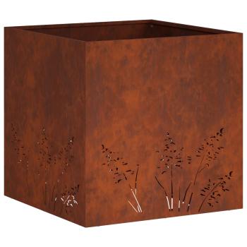 Garten-Pflanzgefäß 2 Stk. Rostoptik 50 x 50 x 49 cm