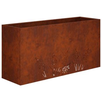 Garten-Pflanzgefäß 2 Stk. Rostoptik 100 x 30 x 49 cm