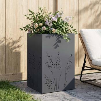 ARDEBO.de - Garten-Pflanzgefäß Anthrazit 50 x 50 x 75 cm