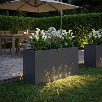Garten-Pflanzgefäß Anthrazit 100 x 20 x 49 cm