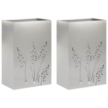 Garten-Pflanzgefäß 2 Stk. Silber 50 x 30 x 75 cm Edelstahl