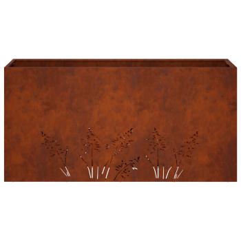 Garten-Pflanzgefäß Rostoptik 100 x 30 x 49 cm Wetterfeststahl