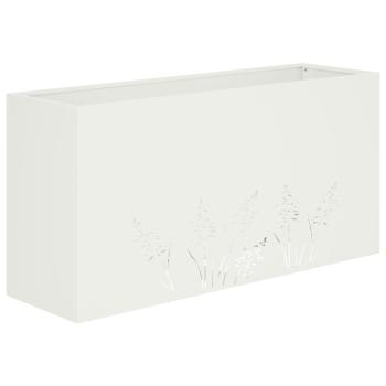 Garten-Pflanzgefäß 2 Stk. Weiß 100 x 20 x 49 cm