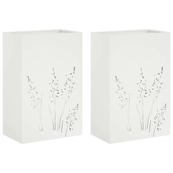 Garten-Pflanzgefäß 2 Stk. Weiß 50 x 30 x 75 cm