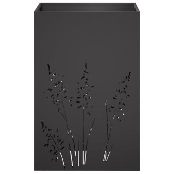 Garten-Pflanzgefäß Schwarz 50 x 50 x 75 cm Kaltgewalzter Stahl