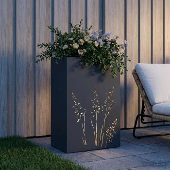 Garten-Pflanzgefäß Anthrazit 50 x 30 x 75 cm