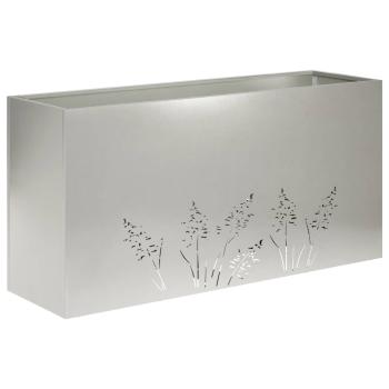 Garten-Pflanzgefäß 2 Stk. Silber 100 x 30 x 49 cm Edelstahl