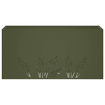 Garten-Pflanzgefäß 2 Stk. Olivgrün 100 x 30 x 49 cm