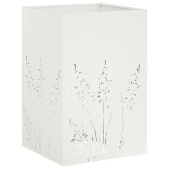 Garten-Pflanzgefäß Weiß 50 x 50 x 75 cm Kaltgewalzter Stahl