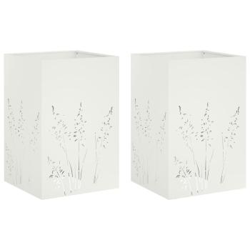 Garten-Pflanzgefäß 2 Stk. Weiß 50 x 50 x 75 cm