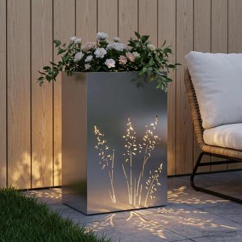Garten-Pflanzgefäß Silber 50 x 30 x 75 cm Verzinkter Stahl