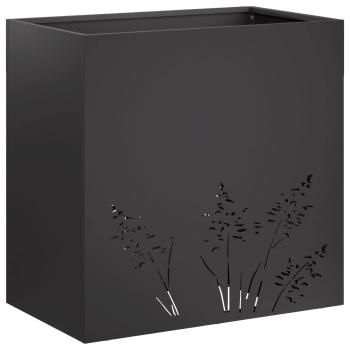 Garten-Pflanzgefäß 2 Stk. Schwarz 50 x 30 x 49 cm