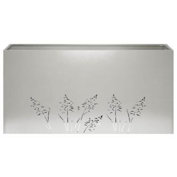 Garten-Pflanzgefäß 2 Stk. Silber 100 x 20 x 49 cm Edelstahl