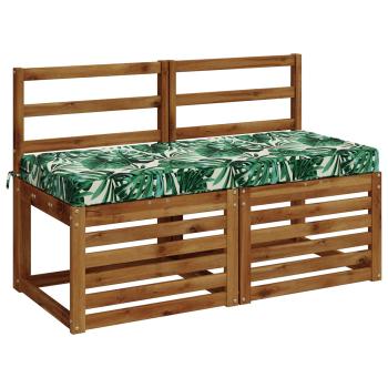 2-teilige Bankkissen SOEST 2 stk. 100 % Polyester Blattmuster