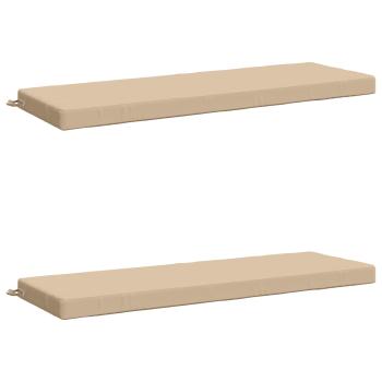 ARDEBO.de - 2-teilige Bankkissen SOEST 2 stk. 100 % Polyester Creme