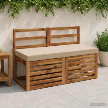 ARDEBO.de - 2-teilige Bankkissen SOEST 2 stk. 100 % Polyester Sand