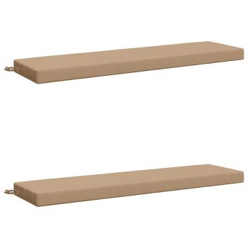 Bankkissen SOEST 2 stk. 100 % Polyester Sand 150 x 40 x 8 cm
