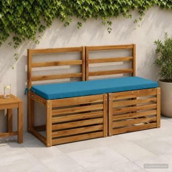 ARDEBO.de - 2-teilige Bankkissen SOEST 100 % Polyester Himmelblau