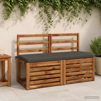 ARDEBO.de - 2-teilige Bankkissen SOEST 2 stk. 100 % Polyester Anthrazit