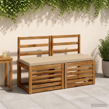 ARDEBO.de - 2-teilige Bankkissen SOEST 2 stk. 100 % Polyester Sand