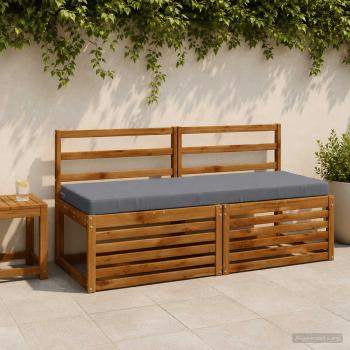 ARDEBO.de - Bankkissen SOEST 2 stk. 100 % Polyester Blau 140 x 50 x 8 cm
