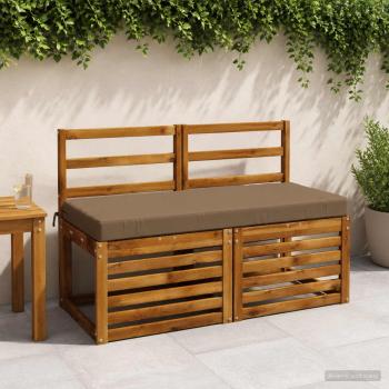 ARDEBO.de - 2-teilige Bankkissen SOEST 2 stk. 100 % Polyester Taupe
