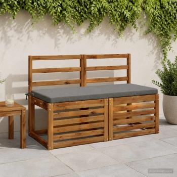ARDEBO.de - 2-teilige Bankkissen SOEST 2 stk. 100 % Polyester Grau