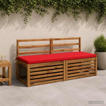 ARDEBO.de - 2-teilige Bankkissen SOEST 2 stk. 100 % Polyester Rot