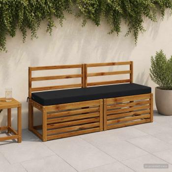 ARDEBO.de - 2-teilige Bankkissen SOEST 2 stk. 100 % Polyester Dunkelblau