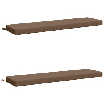 Bankkissen SOEST 2 stk. 100 % Polyester Taupe 140 x 40 x 8 cm