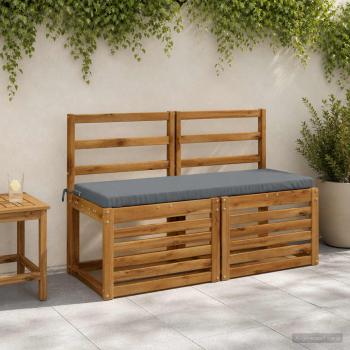 ARDEBO.de - 2-teilige Bankkissen SOEST 2 stk. 100 % Polyester Blau