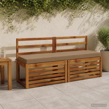 ARDEBO.de - 2-teilige Bankkissen SOEST 2 stk. 100 % Polyester Taupe