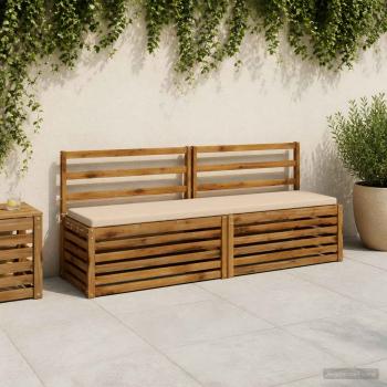 ARDEBO.de - Bankkissen SOEST 2 stk. 100 % Polyester Creme 200 x 40 x 5 cm