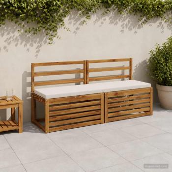 ARDEBO.de - Bankkissen SOEST 2 stk. 100 % Polyester Weiß 160 x 40 x 5 cm