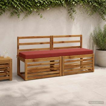 ARDEBO.de - 2-teilige Bankkissen SOEST 2 stk. 100 % Polyester Rot