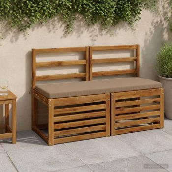 ARDEBO.de - 2-teilige Bankkissen SOEST 2 stk. 100 % Polyester Taupe
