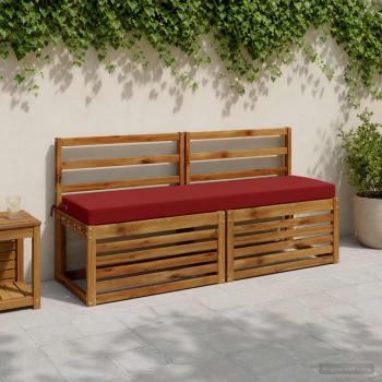 ARDEBO.de - 2-teilige Bankkissen SOEST 2 stk. 100 % Polyester Weinrot