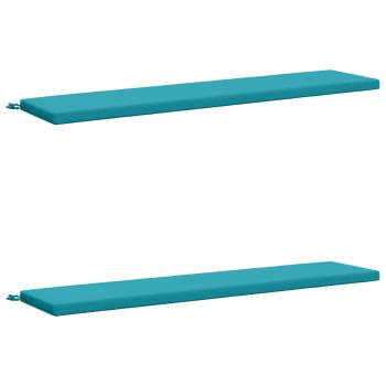 ARDEBO.de - 2-teilige Bankkissen SOEST 2 stk. 100 % Polyester Türkis