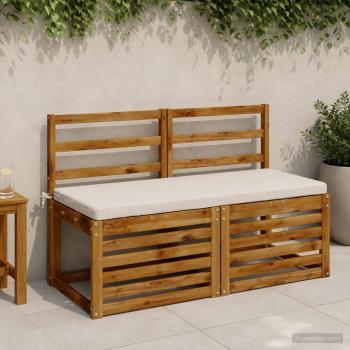 ARDEBO.de - 2-teilige Bankkissen SOEST 2 stk. 100 % Polyester Weiß
