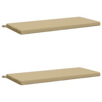 Bankkissen SOEST 2 stk. 100 % Polyester Beige 110 x 50 x 5 cm