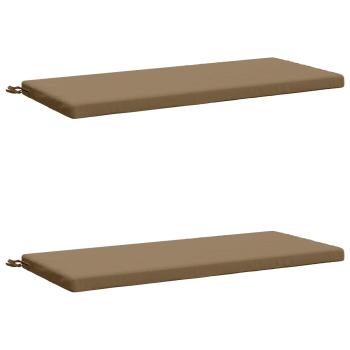 Bankkissen SOEST 2 stk. 100 % Polyester Taupe 110 x 50 x 5 cm