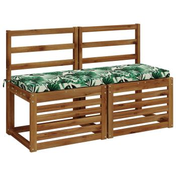 2-teilige Bankkissen SOEST 2 stk. 100 % Polyester Blattmuster