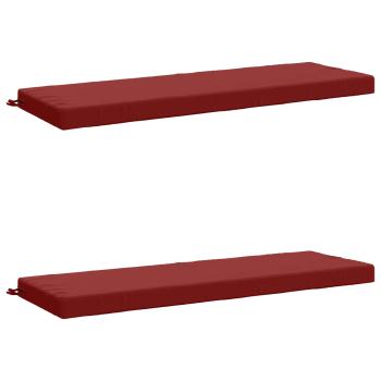 Bankkissen SOEST 2 stk. 100 % Polyester Weinrot 150 x 50 x 8 cm