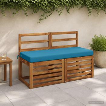 ARDEBO.de - 2-teilige Bankkissen SOEST 2 stk. 100 % Polyester Himmelblau