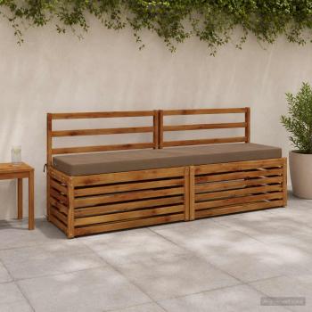 ARDEBO.de - 2-teilige Bankkissen SOEST 2 stk. 100 % Polyester Taupe